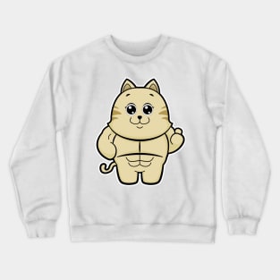 Cat as Bodybuilder with Six pack Crewneck Sweatshirt